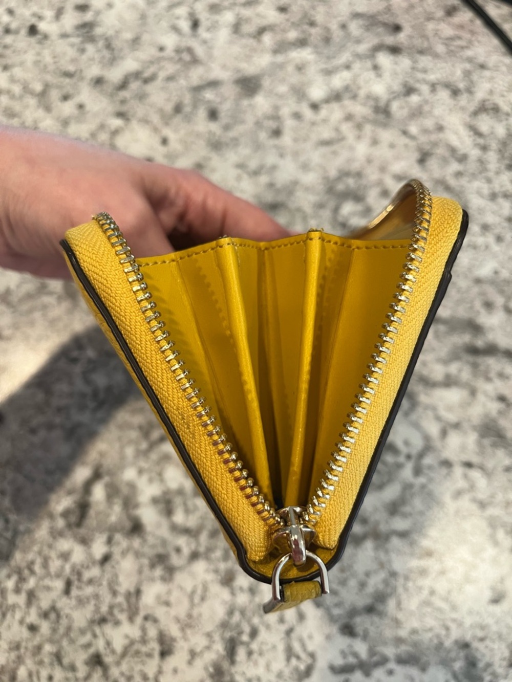 kate spade Yellow Pebbled Leather Zip Wallet - Picture 5 of 11